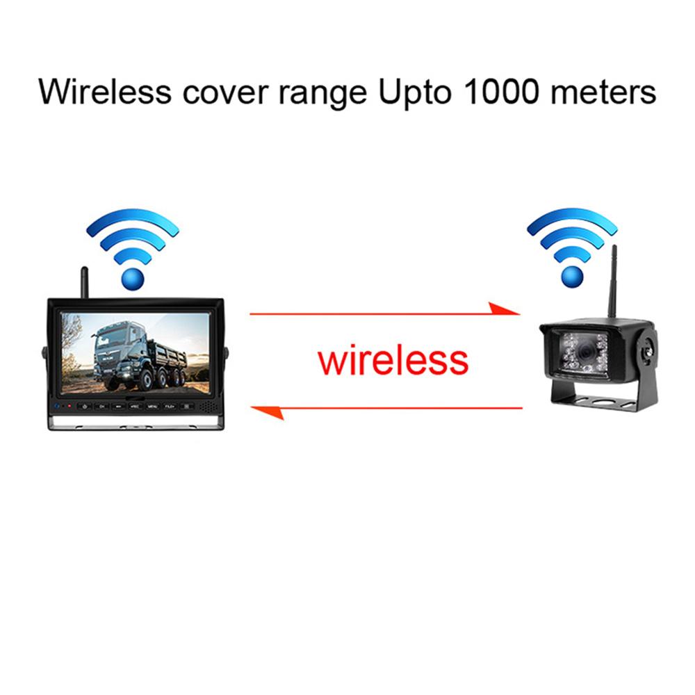 Truck DVR Wireless Dash Camera 7" Monitor Rear View System For Parking Rearview