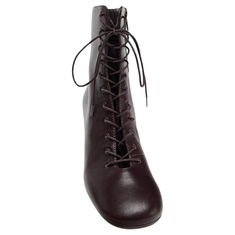 Zara Fashionable Sheepskin Short Boots Women Boots Red-Brown 13103510700