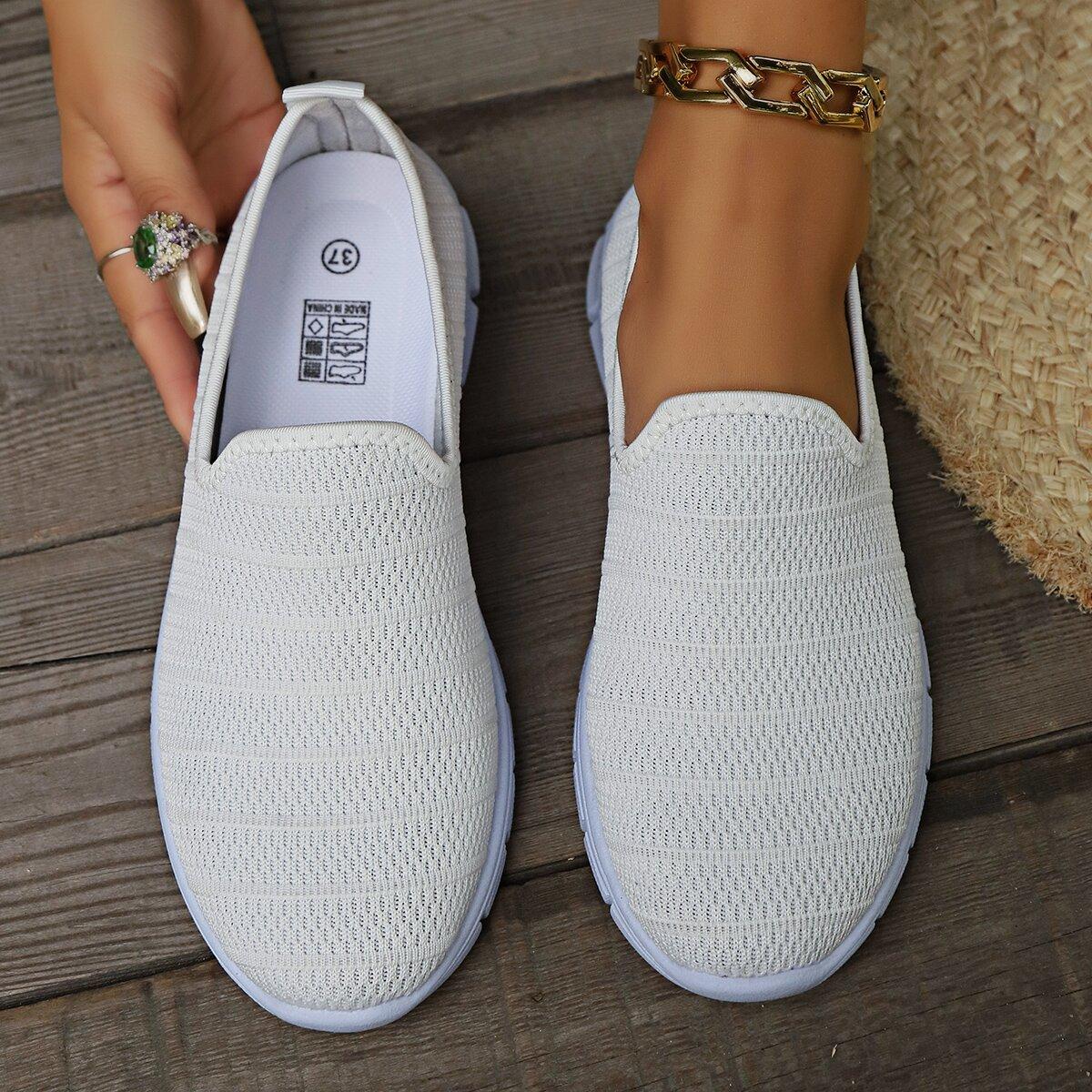 

Модные кроссовки Slip on Flat Shoes Женские модные повседневные мокасины Прогулочная обувь для активного отдыха Сетчатая мягкая подошва Спортивные туфли Zapatos De Mujer 43