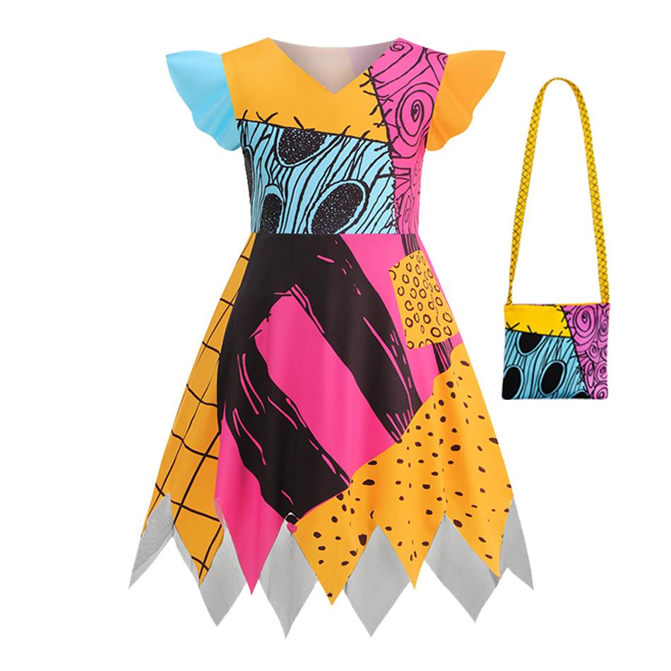 Girls Boys Halloween Cosplay Costume Sally Jack Kid Christmas Role Play Dress Carnival Party Clothes