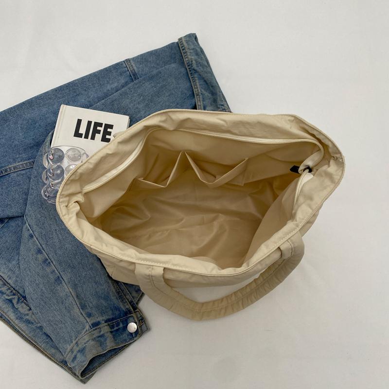 Einfarbige Handtasche, große Kapazität, Damen-Einkaufstasche, Pendler-Umhängetasche