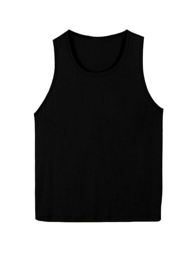 Korean Version of Women's Loose Round Neck Large Size Sleeveless Vest Women's Summer Sports and Leisure Solid Color Women's Tops Wholesale