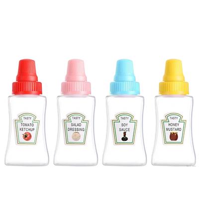 4 Stück Gewürzflaschen Tragbare Aufbewahrungsbehälter für Gewürze Gläser BBQ Bento Box Dressing Spender für Ketchup Honig Salat