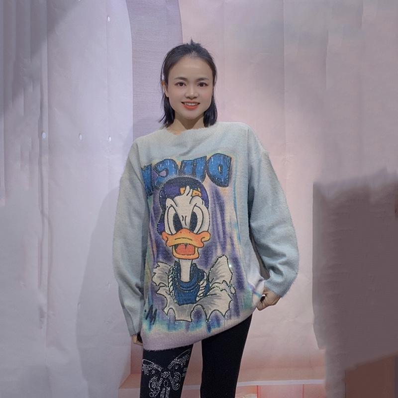 Chic Retro 3D Knit Cartoon Sweater for Women - 2025 Fall/Winter Collection