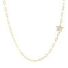 Simple Paper Clip Chain Diamond Necklace Jewelry Women Evil Eye Pendant Necklace  Trendy Gold Chain Collares Bijoux