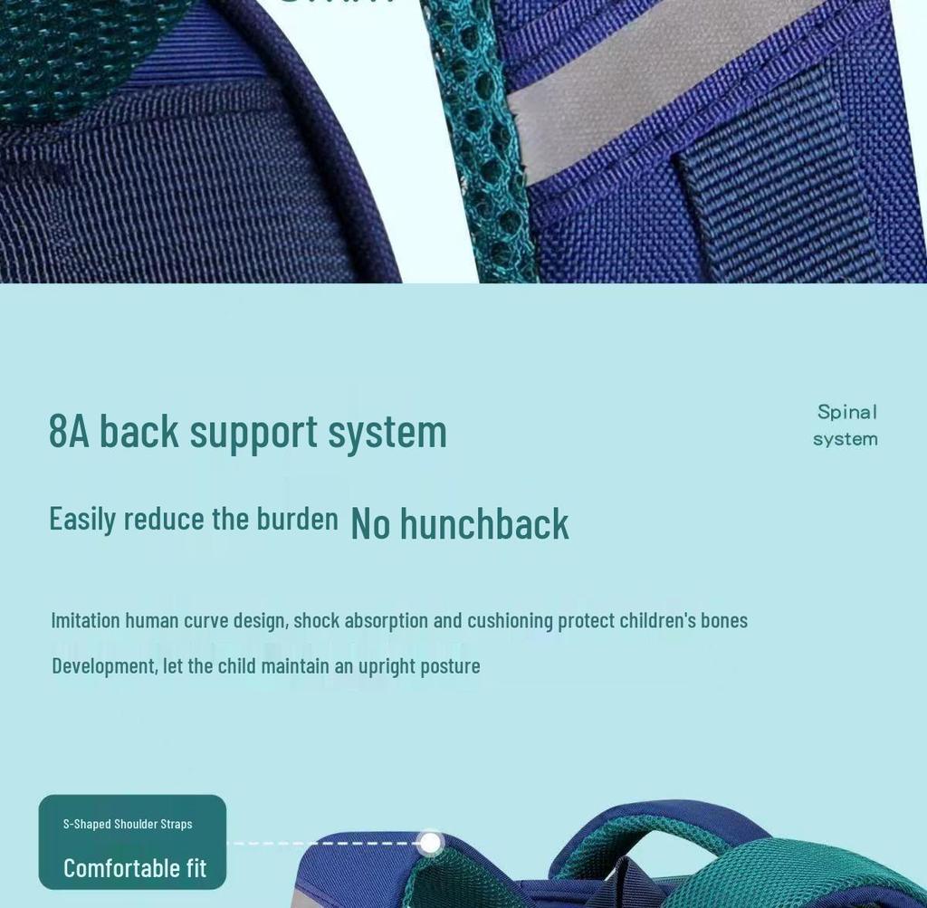 Astronaut Children's Ultralight Spine Protection School Backpack for Boys, Grades 1-6