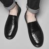 Fashion Flat bottomed men's leather shoes Quality elegance comfort style Office driving Outdoor leisure business Brown adult loafer