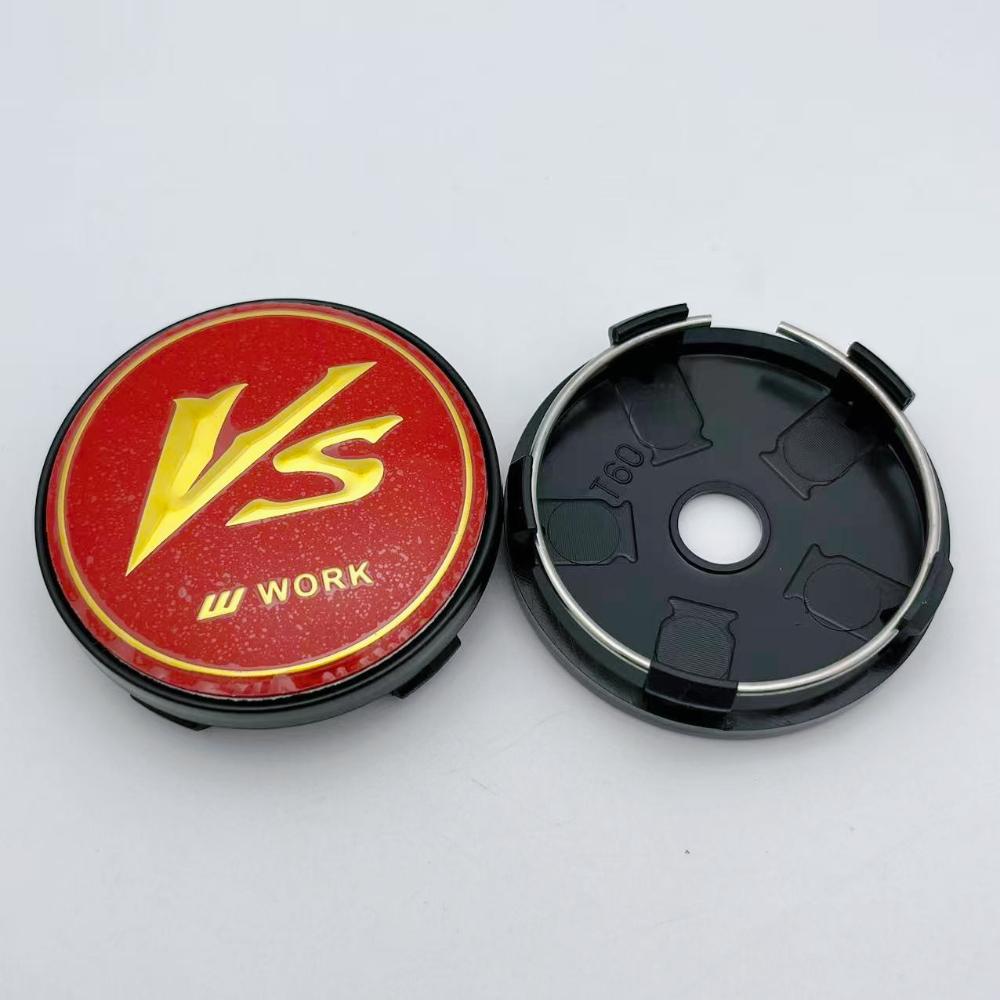 4pcs 60MM (I.D 56MM ) VS W Work Logo Emblem Car Wheel Center Cap Car Accessories for Wheels Hub Lid Rim Hubcaps Cover Replace