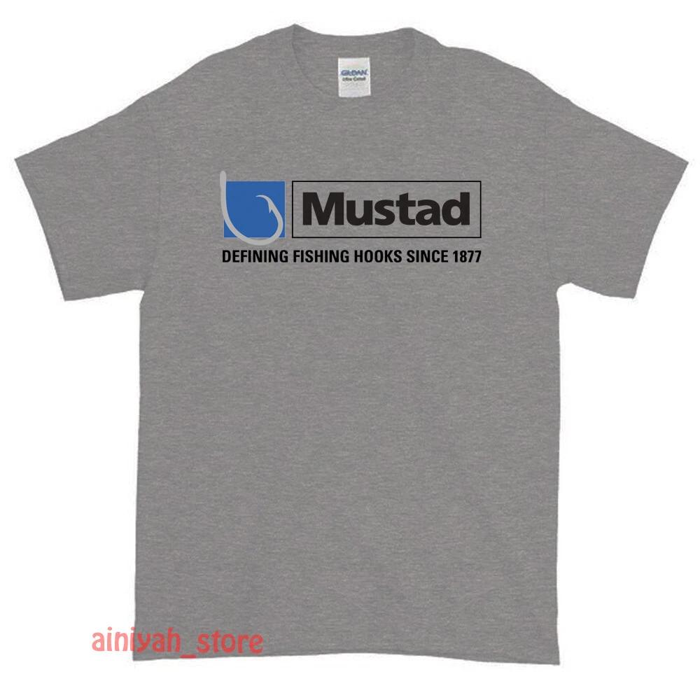 

New MUSTAD HOOKS FISHING Logo Men s Funny T shirt USA Size S-XXL 4XL