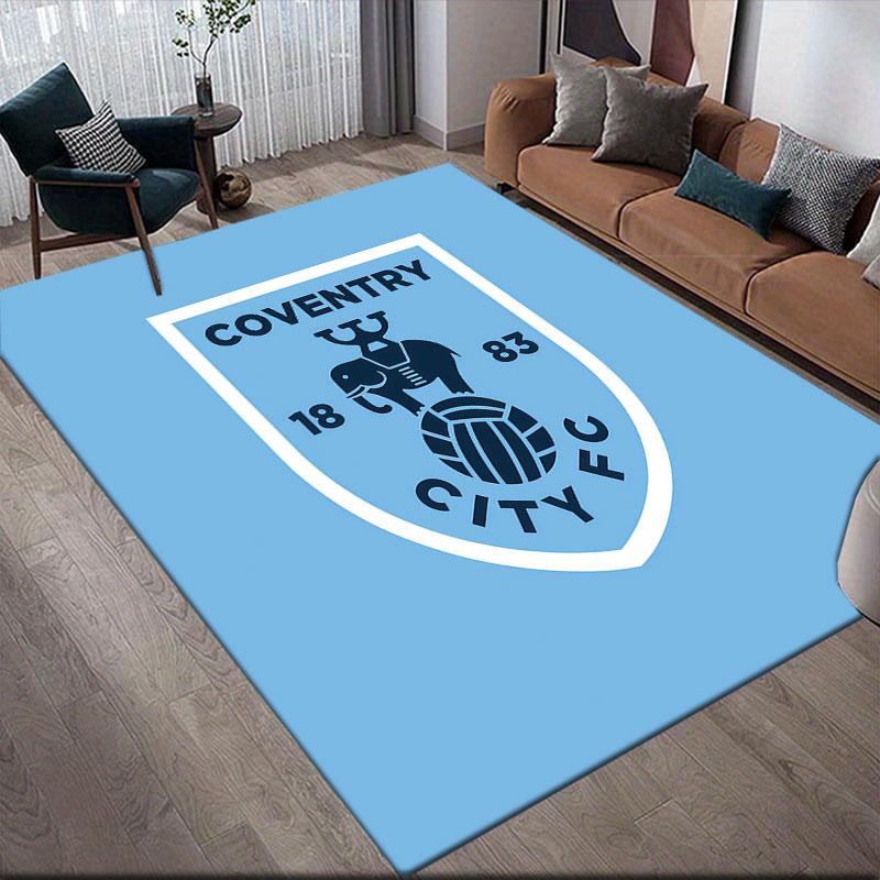 Coventry City Flannel Printed Carpet, Home Sofa Decoration for Living Room & Bedroom, Non‑Slip Play Flannel Floor Mat for Game Room