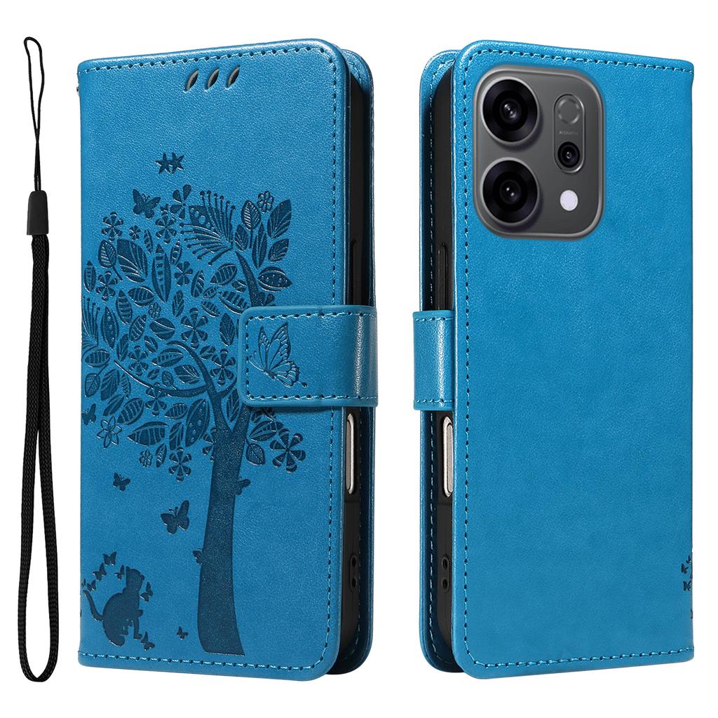 Pro Oppo Reno14 5G (Čína)/Oppo Reno14 F 5G/Oppo Reno14 5G (Globální) Pouzdro na telefon se stojánkem Vzor kočičího stromu Kožená peněženka Mobilní kryt