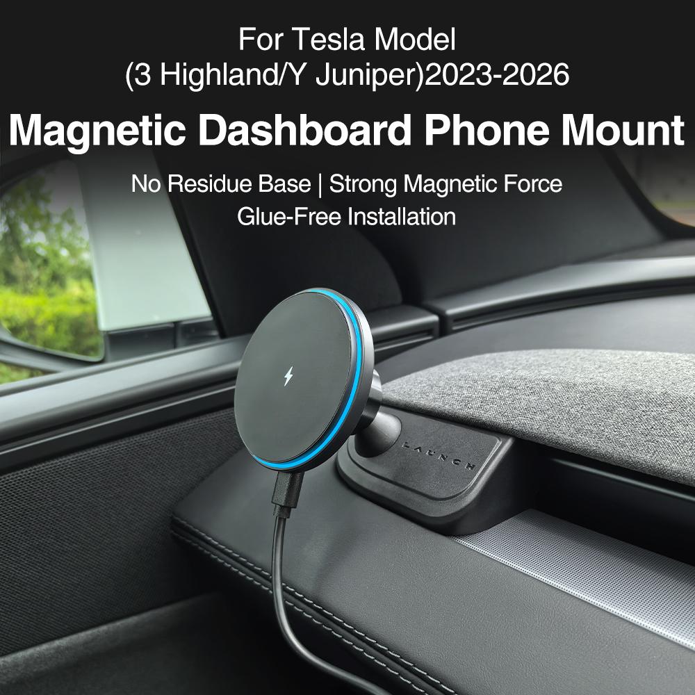 Magnetic Car Phone Holder Mount For Tesla Model 3 Highland Model Y Juniper Model YL Anti Shake Vibration Proof Stand Accessories