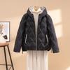 Moda autunno e inverno giacca corta con cappuccio in piuma d'anatra bianca calda e leggera con coulisse nuovo cappotto alla moda
