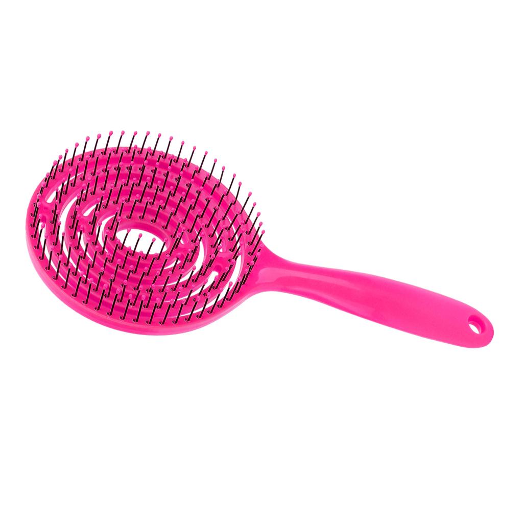 Haarentwirrbürste Salon Rundkopf Glättungsentwirrbürste Kamm für Lockiges Haar Rosarot