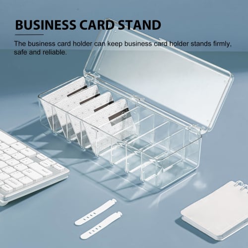 Cabilock 2-Pack Card Storage Box Organizer with Lid, Transparent, Acrylic, for Kids, The Pet Box