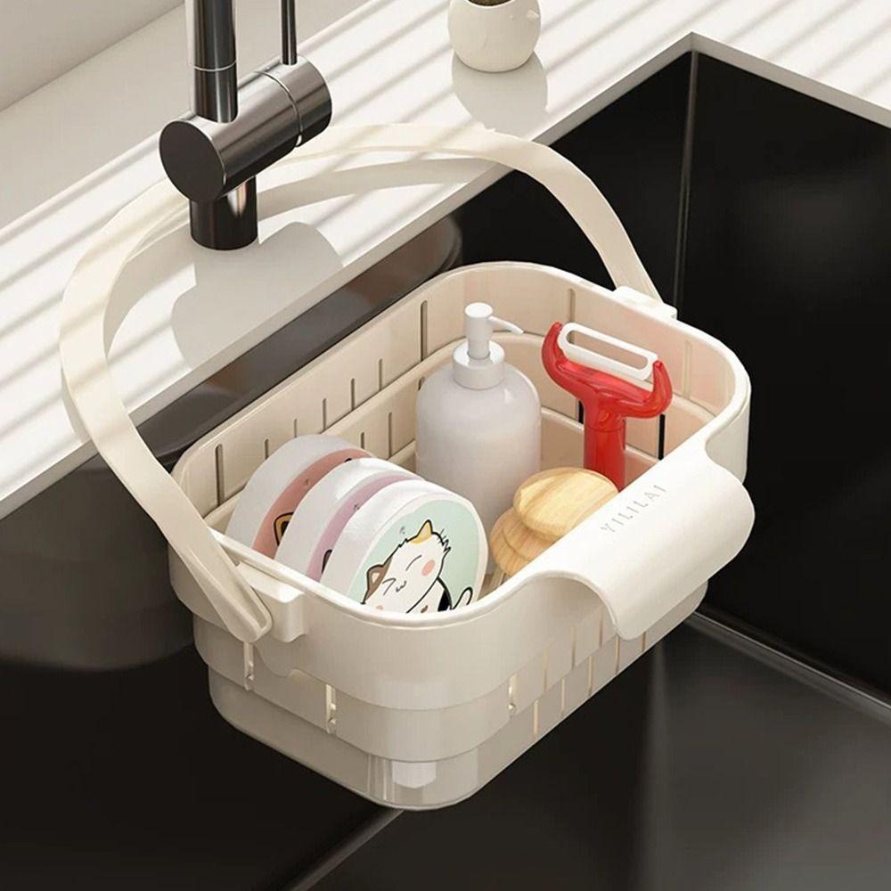 Retractable Kitchen Drain Basket Rotating Design Durable Fruit Washer Bowl Quick Draining Fruit Vegetable Washer
