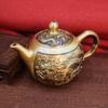 Brass Dragon and Phoenix Handheld Ornament Small Teapot Craft Set Wine Pot Office Tea Seat Home Decor