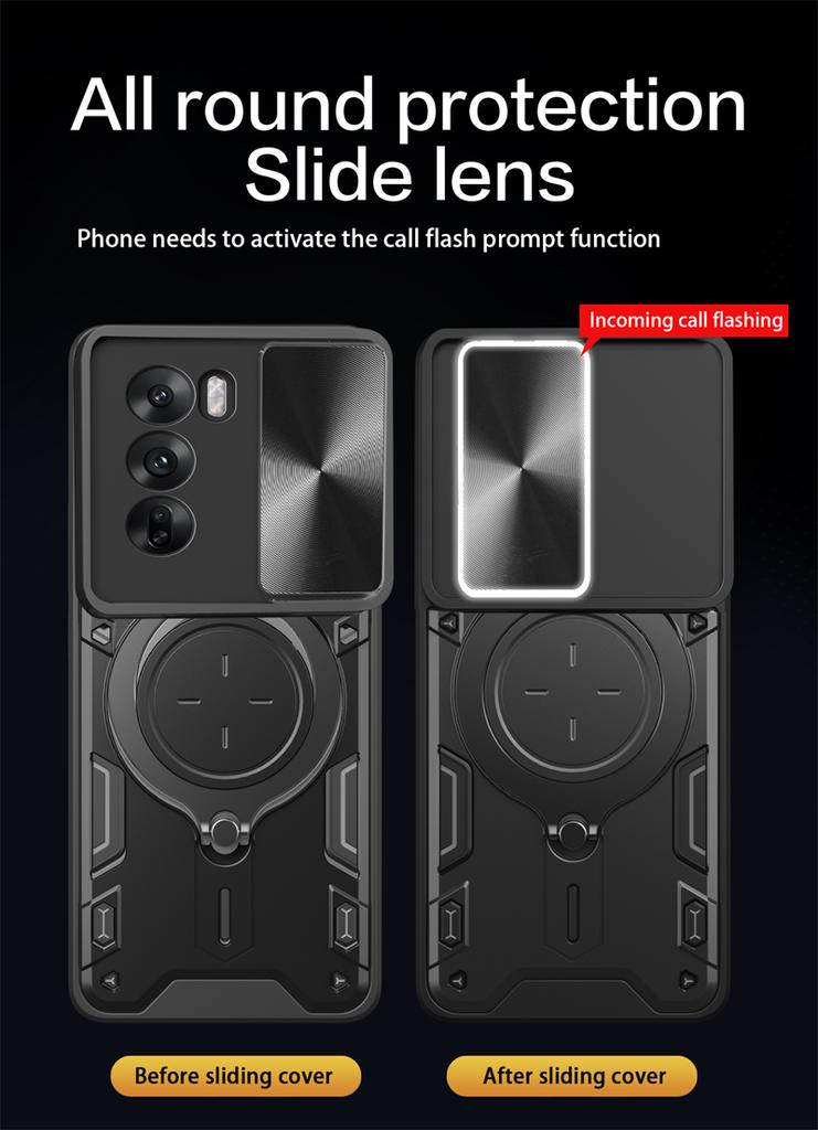 For Oppo Reno12pro 5G Case Car Magnetic Ring Holder Armor Phone Case for Oppo Reno12 Reno 12 Pro 5G Slide Camera Lens Back Cover