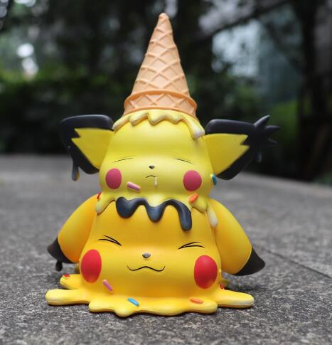 Cute Kawaii Pikachu Snorlax Psyduck Bulbasaur Icecream Figure Toys for Girls