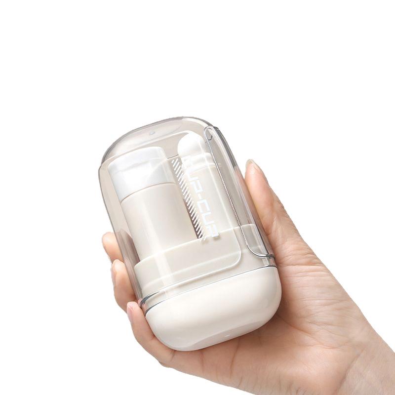 Portable Japanese Travel Wash Set: Folding Toothbrush, Mouthwash Cup & Storage Box