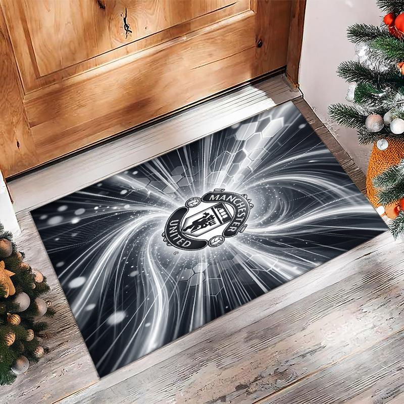 Manchester United Geprint Flanellen Vloerkleed Niet-Glijdend Zacht Polyester Vloerkleed Binnen Decoratie Mat voor Slaapkamer Woonkamer Bank