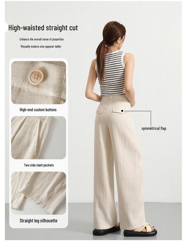 Women's Summer Linen Wide-Leg Pants: Breathable, Versatile, and Stylishly Casual