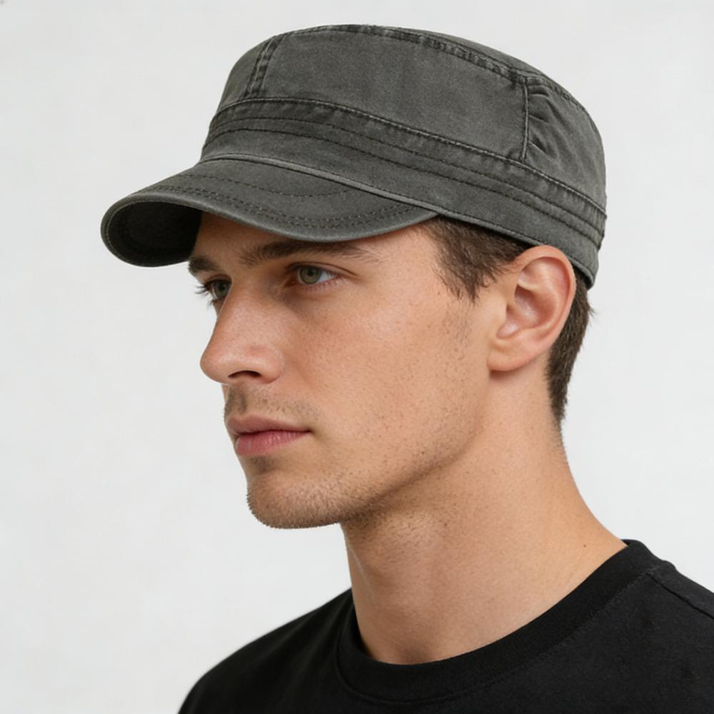 Spring Summer Washed Cotton Military Caps Men Women Casual Fashion Unique Design Vintage Flat Top Hat