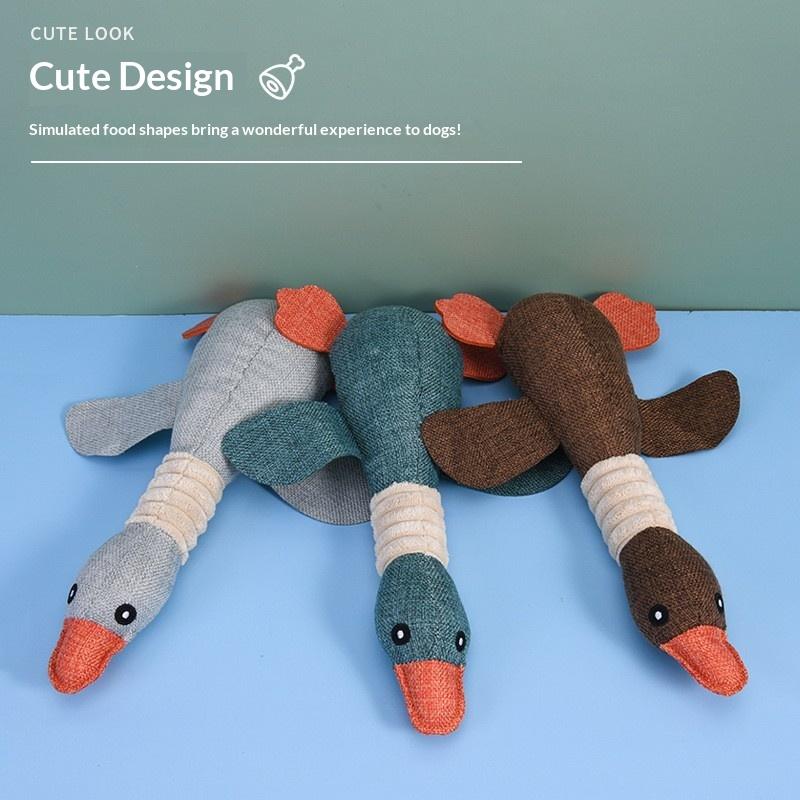30Cm Pet Mallard Duck Dog Toy For Big Chewers Dog Squeaky  Goose Puzzle Training Toys Cute Soft Dog Chew Toy With Squeaker
