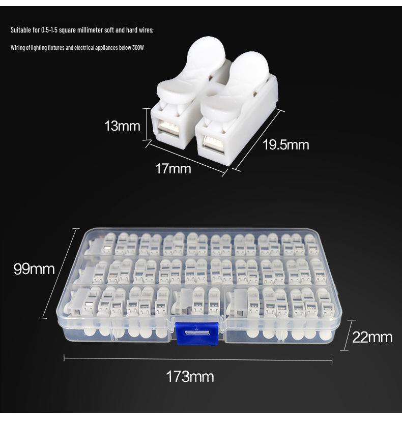 55-Piece LED Push-in 2-Position Wire Connectors Terminal Blocks