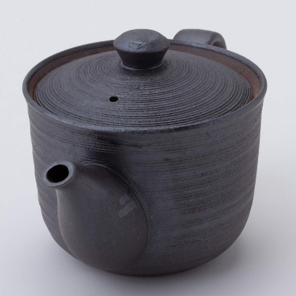 Hasami Ware Pot with Black Pattern Stainless Steel with Tea Made In Product 73461 Thousand-Step (Super Strainer), Capacity Approx. 275ml, Japan,