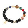 Handmade European Eight Planets & 12 Constellations Beaded Bracelet with Stainless Steel Pendant for Women