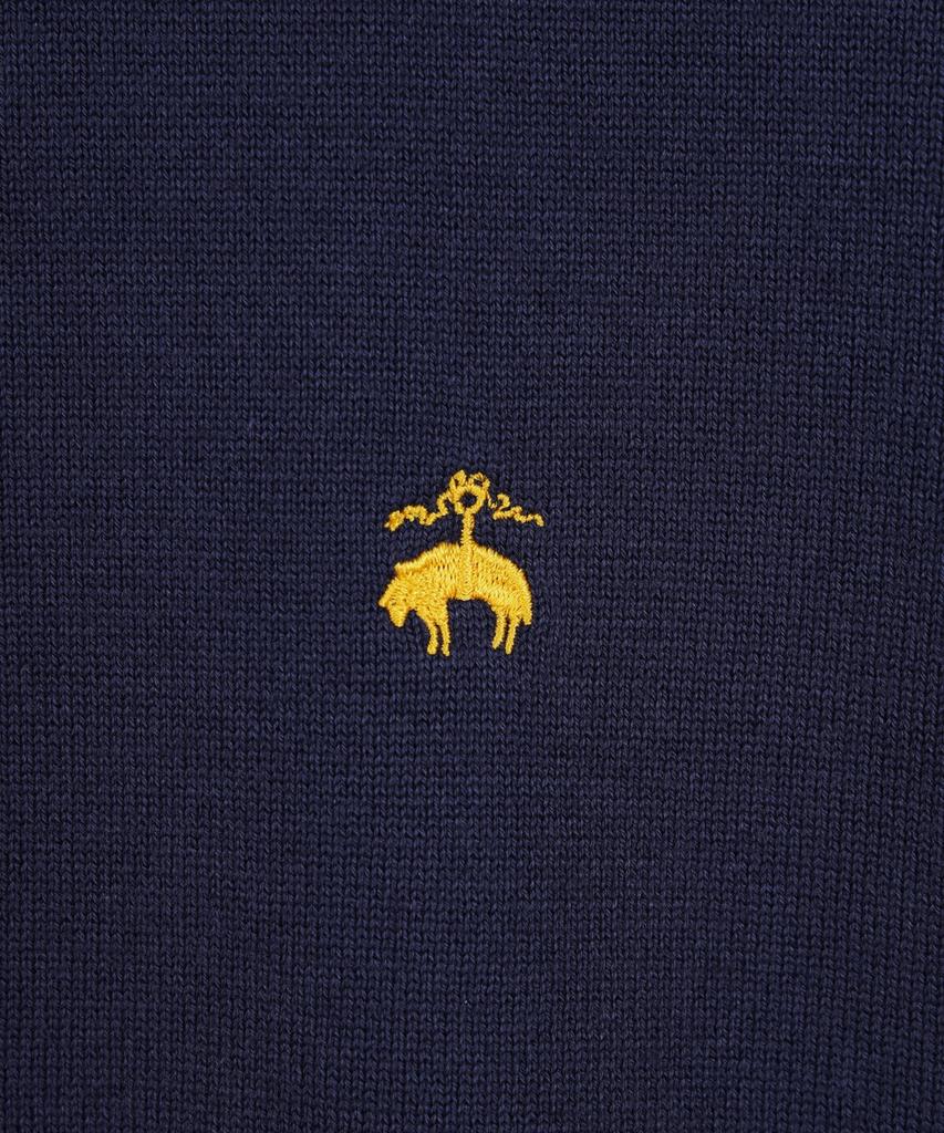BROOKS BROTHERS Contrast Short Sleeve Polo Sweater (Indigo) (Bbwtmf4547Ofm)