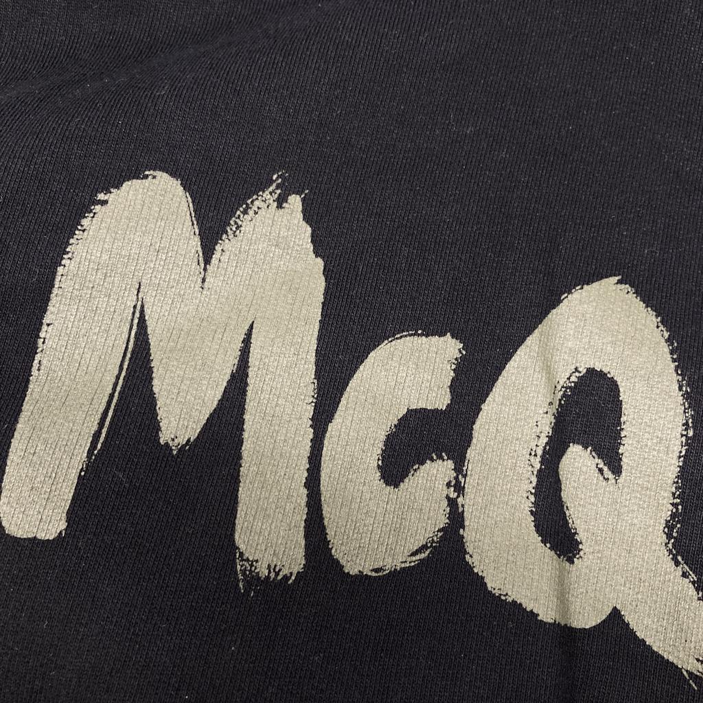 Alexander McQueen Black 23 Years 688715QTAAB Paint Logo Pullover Hoodie tops M blackUsed