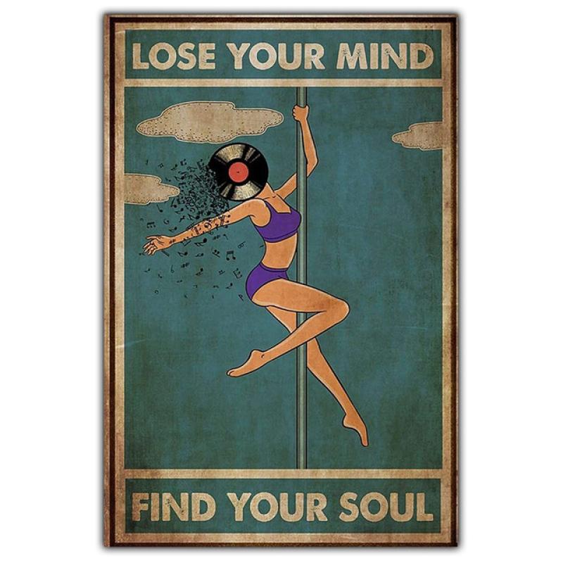 Vintage Abstrakte Kunst Figur Leinwandbild Mode Wandkunst Poster Schallplatte Musik Tänzer Wohnzimmer Heimdekoration Wandbild