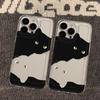 Premium Art Black and White Cat Applicable iPhone17pormax Phone Case 16 Simple 14 Creative 15 Protective Case 13