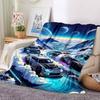 1pc Cloud Road Car Race Blanket Lightweight Flannel Blanket Throw Blanket For Sofa, Bed, Travel, Camping, Livingroom, Office, Couch