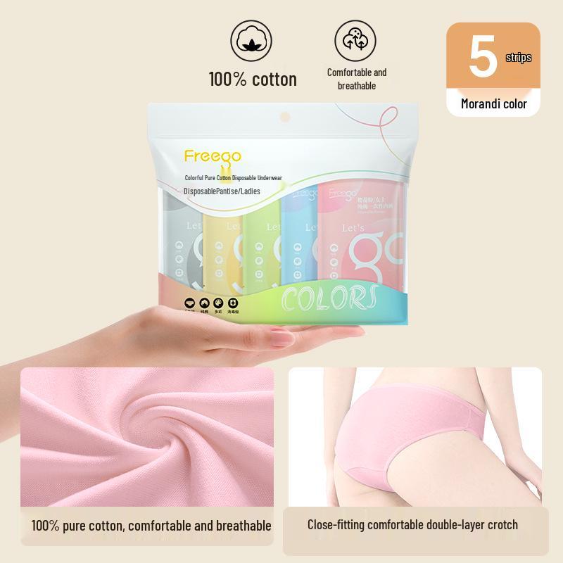 Freego Pure Cotton Disposable Underwear for Women & Men - Travel & Daily Boxer Briefs