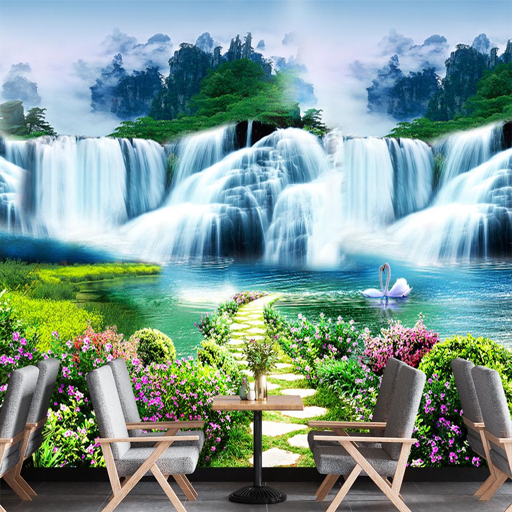 Classic Waterfall Wallpaper Natural Scenery 3d Waterfall Wall Mural Living Room Sofa Background Wall Mural Home Decor