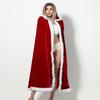 Christmas Cloak Hooded Long Adult Kids Thick Warm Xmas Cape Party Costume