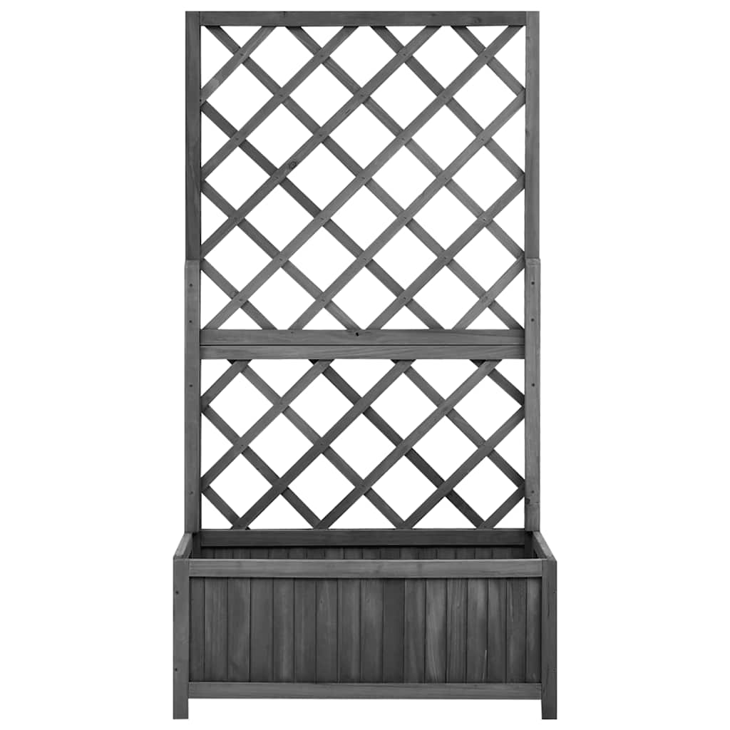 Garden Trellis with Planter Box Black 70x30x135 cm Fir Wood