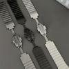 For Huami Amazfit T-Rex Pro A1918 Watch Band 1-Bead Stainless Steel Wrist Band