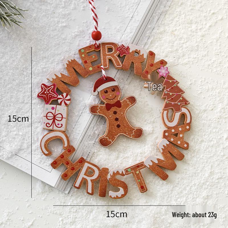 NUCHI Luminous Wooden Christmas Tree Ornaments - Small House Pendant Decorations