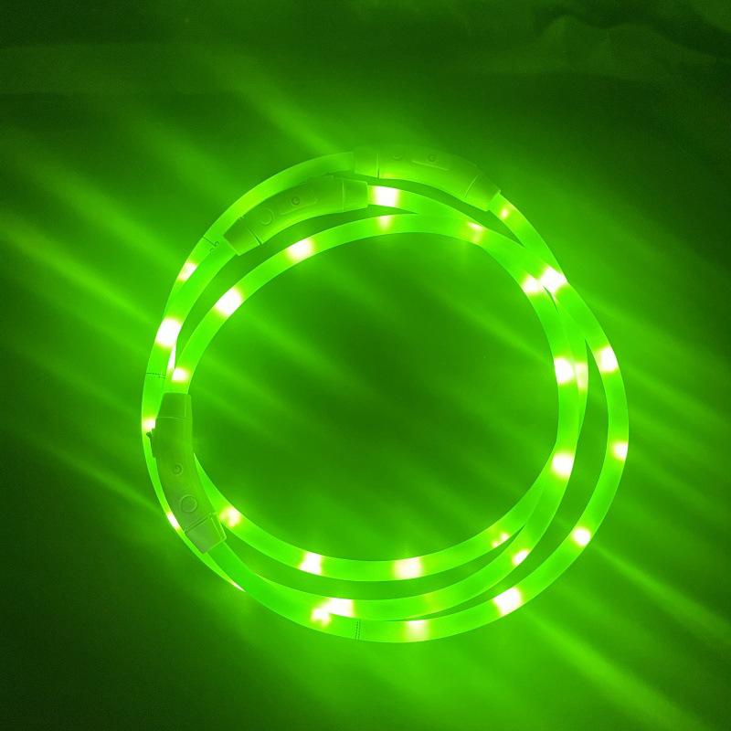 USB dobíjecí LED obojek pro psa s portem typu C pro noční viditelnost