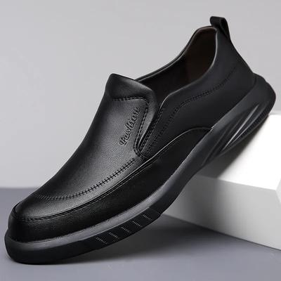 ModaBahar Sonbahar Moda Deri Hafif Giyilebilir Platform Erkek Loafer'lar Tasarımcı Yumuşak Tabanlı Günlük İş Erkek Elbise Ayakkabıları