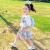 2025 Girls' Cinnamoroll Academy-Style Summer JK Shirt & Pleated Skirt Set