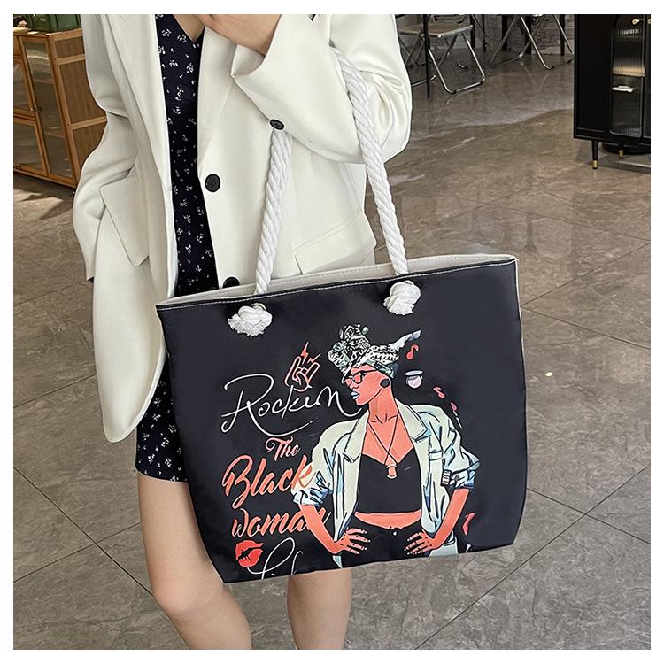 Chic European & American Style Shoulder Tote: Versatile Beach & Shopping Bag
