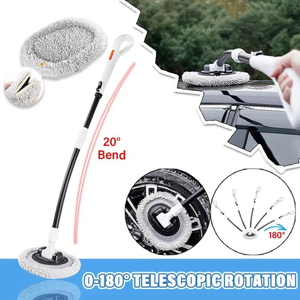 Large Grip Car Wash Brush 20° Bend Chenille Broom Scalable Adjustable Wash Mop Car Cleaner