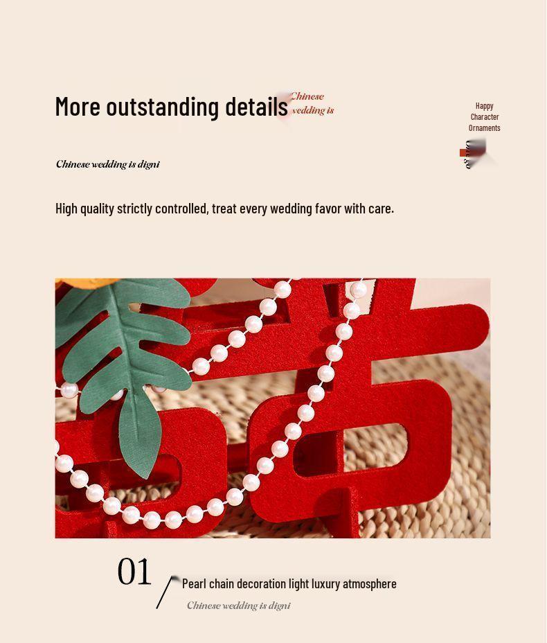 Three-Dimensional Double Happiness Wedding Ornaments & Room Decorations