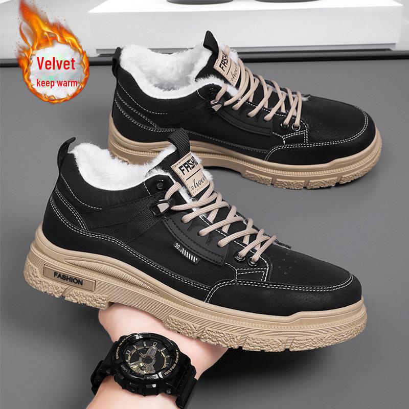 

2024 Мужские зимние ботинки Martin Plus Velvet с толстой подошвой - Теплые хлопковые ботинки для отдыха на свежем воздухе 44