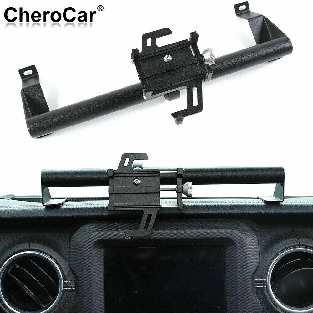 Rugged Heavy Duty Dash Bar Phone Mount Holder for Jeep Wrangler JL 18+ JT Parts